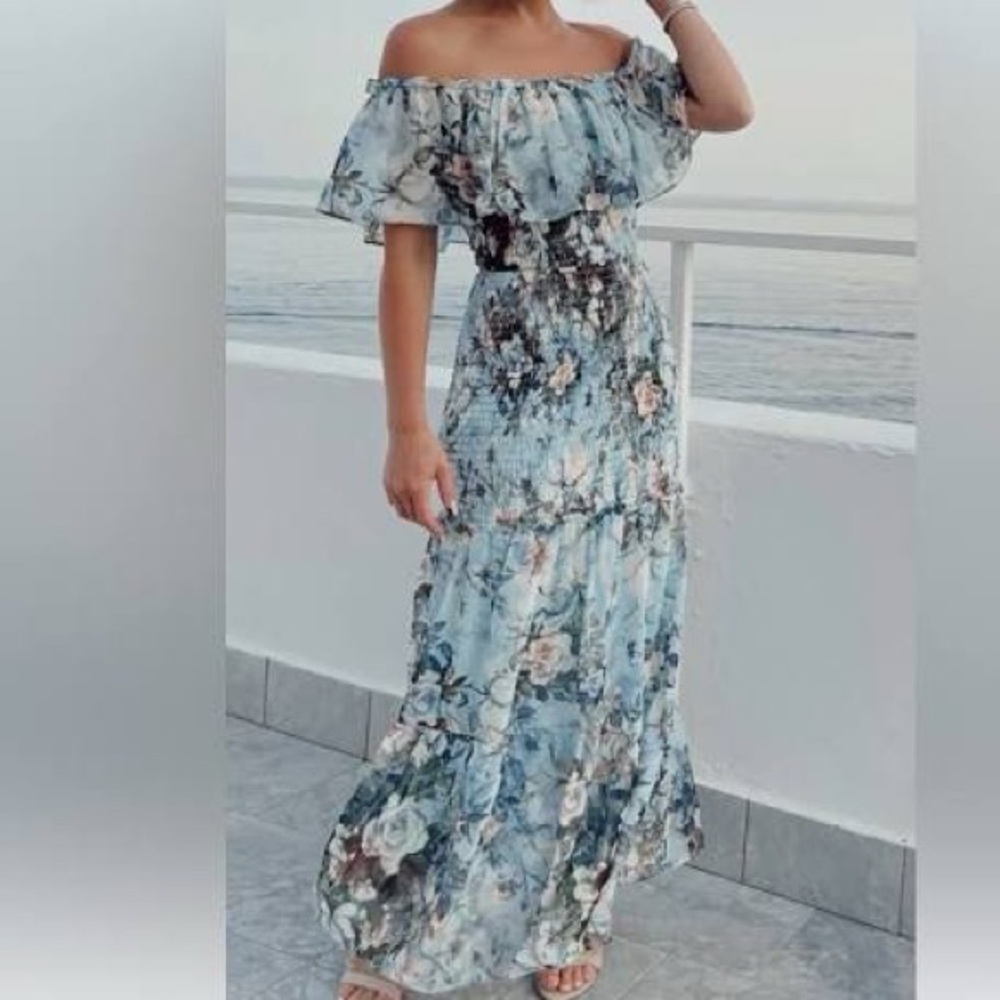 Baltic Born Off The Shoulder Smocked Dress